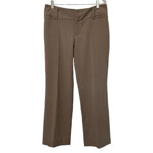 AB Studio Career Pants Sz 6 Light Brown Wide Waist Band Straight